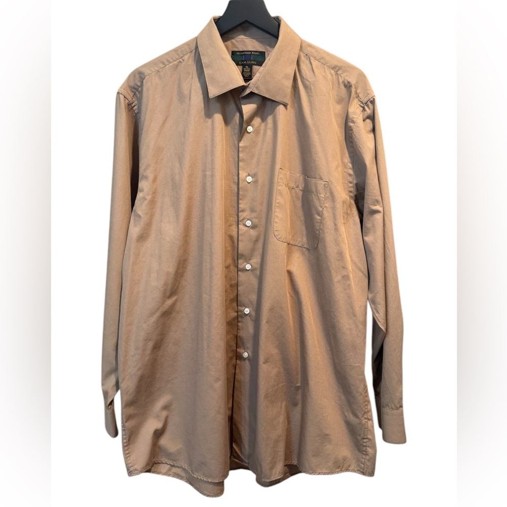 Alexander Julian Colours Tan Dress Shirt With Classic Collar Size XL(17-…